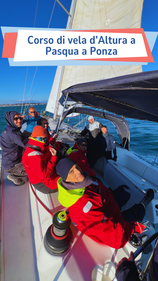 I nostri allievi in navigazione durante il nostro corso di vela d'altura a Ponza
